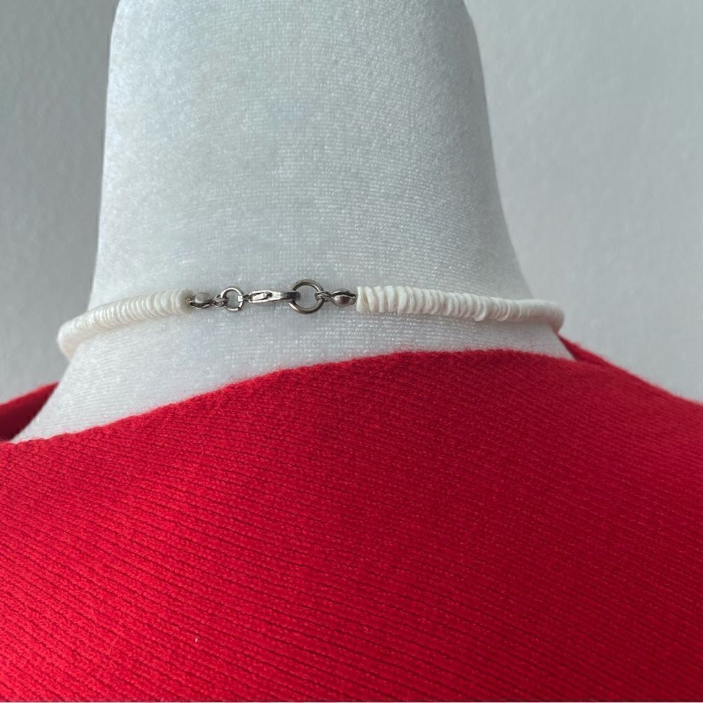 White Chocker Necklace Chocker Beaded Clasp Bohemian - Picture 2 of 5